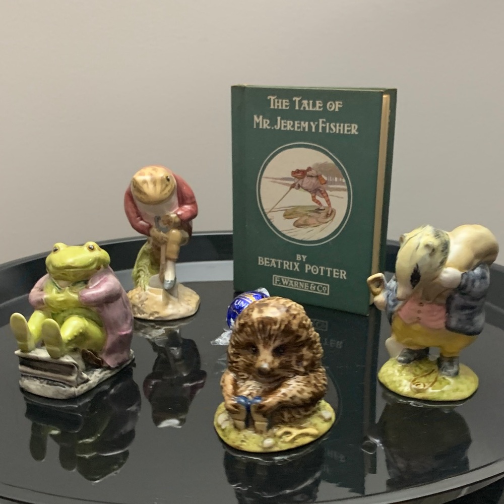 Royal Doulton's Beatrix Potter Unique 4 Animals & 1 Story Tale Book - 5 Pcs